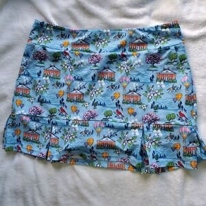 Katherine Way Skort Size XL Golf Farmington Virginia AOP Dogwood Cardinal Blue